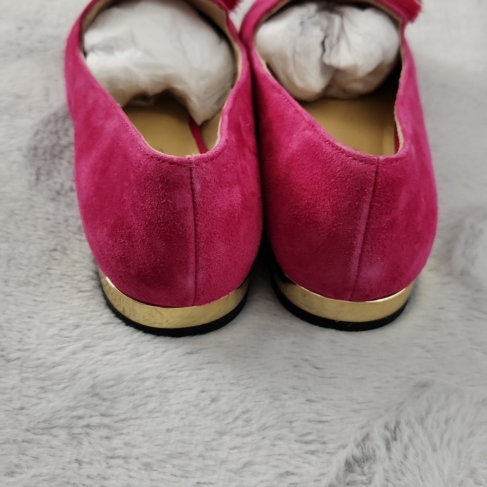 *NWT Talbots Black Everson Kiltie Pink Suede Tassel Loafers 5.5M - Picture 6 of 13